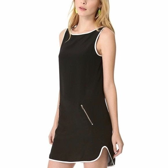 David Lerner ShopBop Silk Mini Sheath Little Black Dress M - Picture 2 of 12